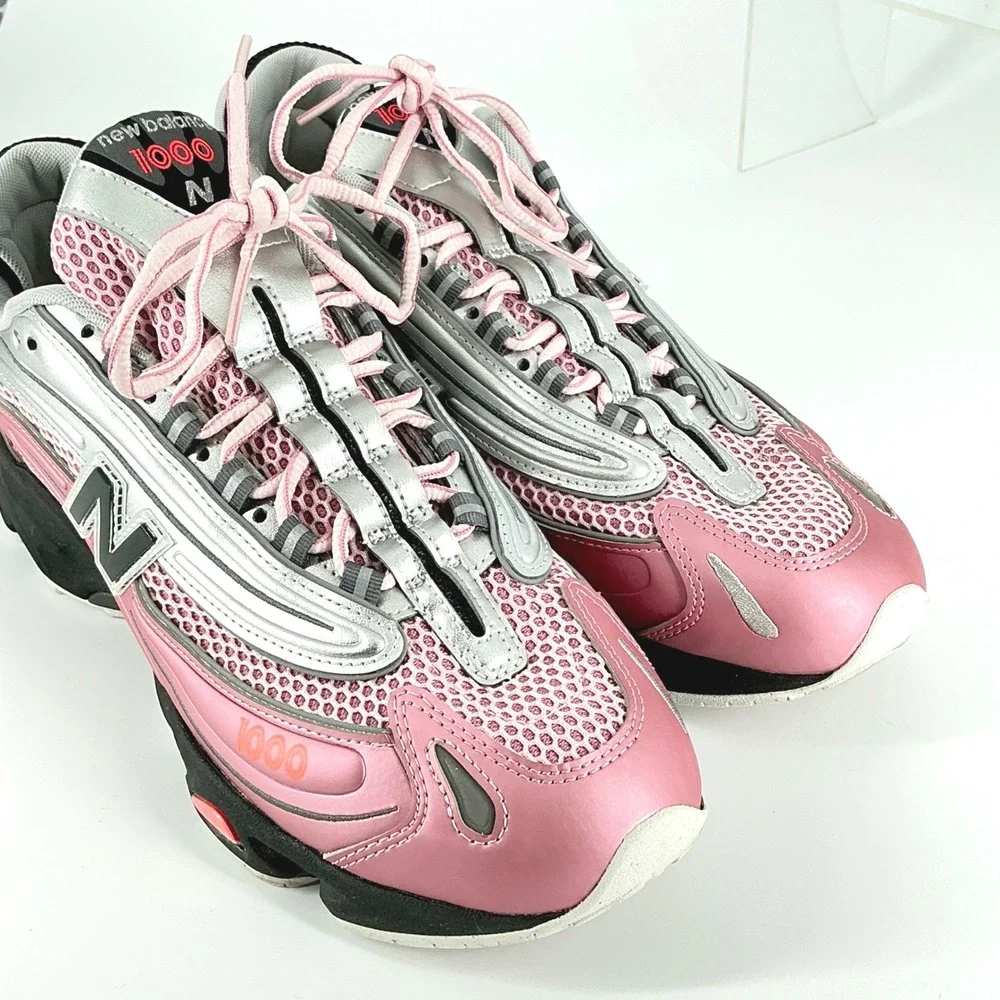 New Balance 1000 Size 11.5 Pink Silver Black Metallic Retro Running Shoes M1000U - Picture 2 of 16